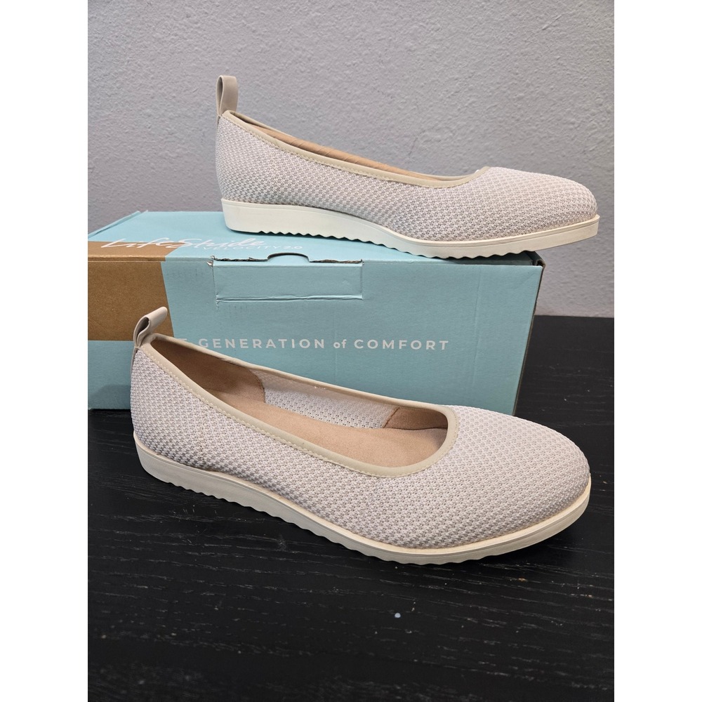 LifeStride Knit Comfort Slip On Ziggy Flats 7.5W